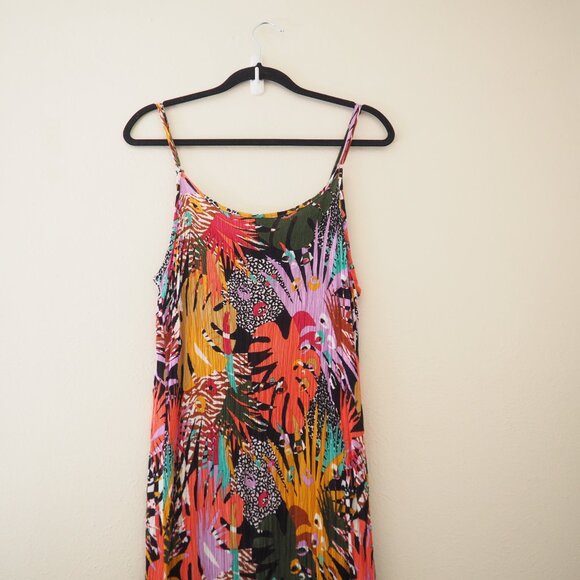 BLEU by Rod Beattie Lets Get Loud Floral Print Cover-Up Spaghetti Strap Maxi - Picture 5 of 10